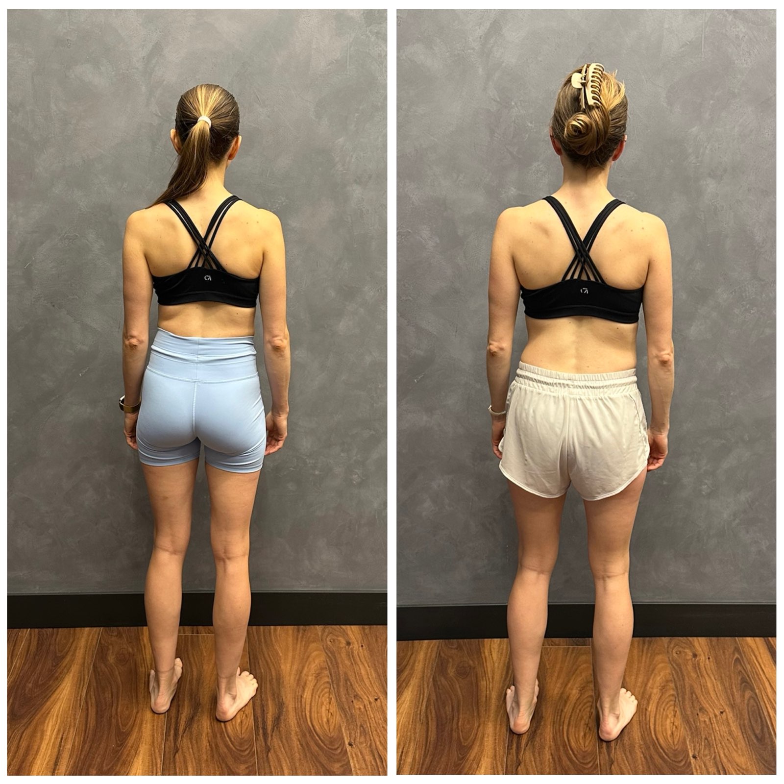 Gaby — back view, before and after Functional Patterns training with Viktor